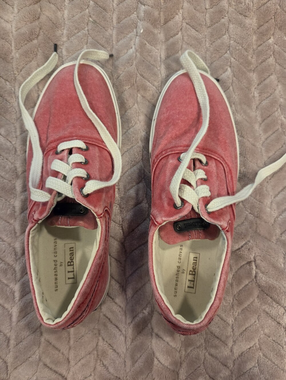 LL Bean Red Womans Sneakers Size 8
